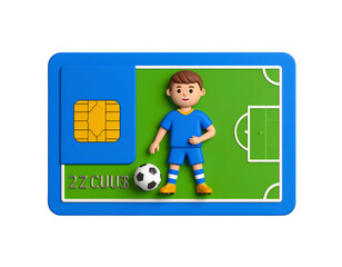 Fototapeta premium 3D Cartoon Soccer Player Card Illustration