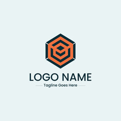 Vector art of abstract logo design with geometric shapes on a white background