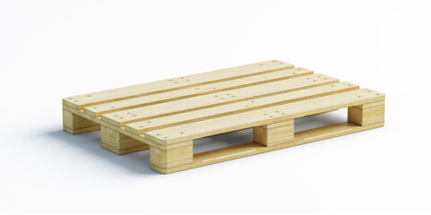 Wooden pallet for transportation and storage of goods isolated on white - 3d illustration