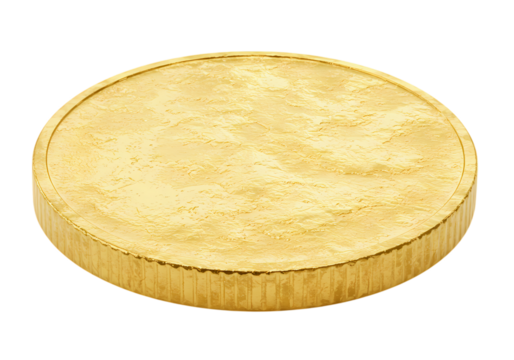 Gold Coin: Close-Up of a Gilded Circular Disc