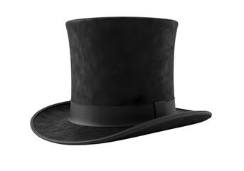 Classic Black Top Hat: Vintage Headwear, Gentleman's Accessory, Formal Wear, Victorian Era Fashion
