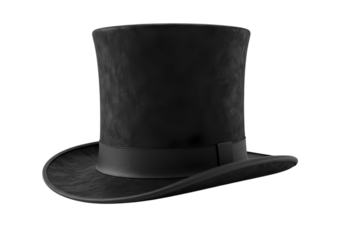 Classic Black Top Hat: Vintage Headwear, Gentleman's Accessory, Formal Wear, Victorian Era Fashion