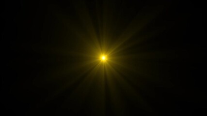 sun burst lens flare Chroma Key. Optical Lens flare shining bright and glare overlay effect video. golden light lens flare overlay video. spotlight effects 4k video Black Background. - Powered by Adobe