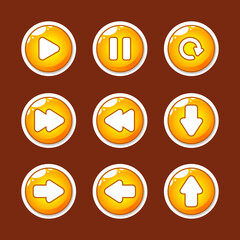 Set of UI buttons for 2D games and apps part 1