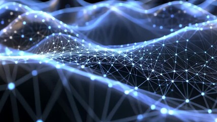 Abstract network of interconnected points and lines - Powered by Adobe