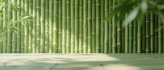 Nature, green bamboo fence, backdrop