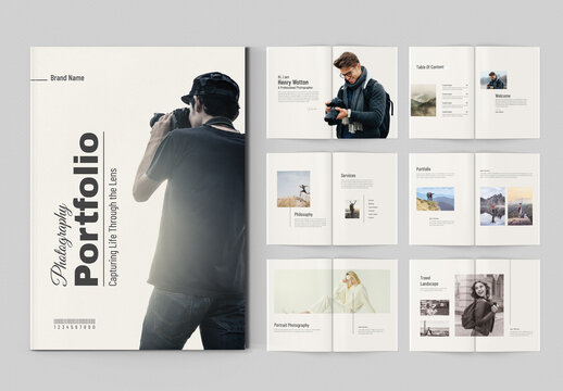 Minimal And Clean Portfolio Layout Design For Photography Studio