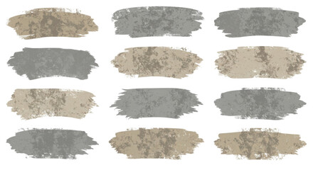Dry rough paint strokes in grayscale and neutral earth tones