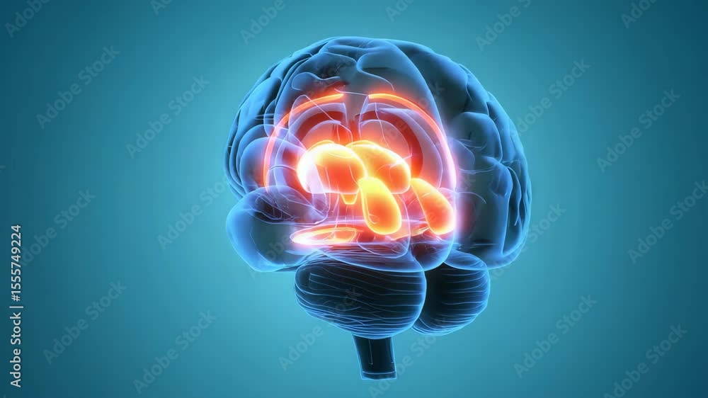 Poster understanding the human brain and its complex functions in a vibrant virtual illustration