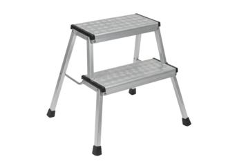 Isolated Foldable Silver Aluminum Step Stool