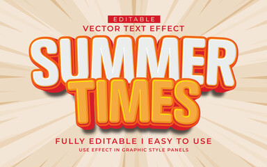 3d editable summer text effect typography style template