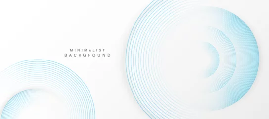 Gordijnen Abstract minimalist background with concentric circular lines. © kanpisut