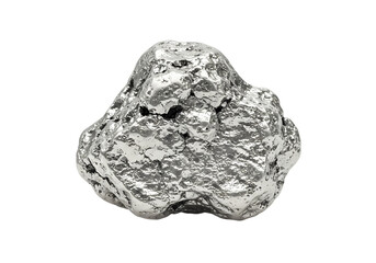 Raw Platinum Nugget: Close-Up of Unrefined Platinum Metal