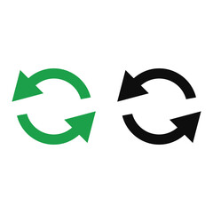 Recycle Arrow Green and Black Icon Vector.