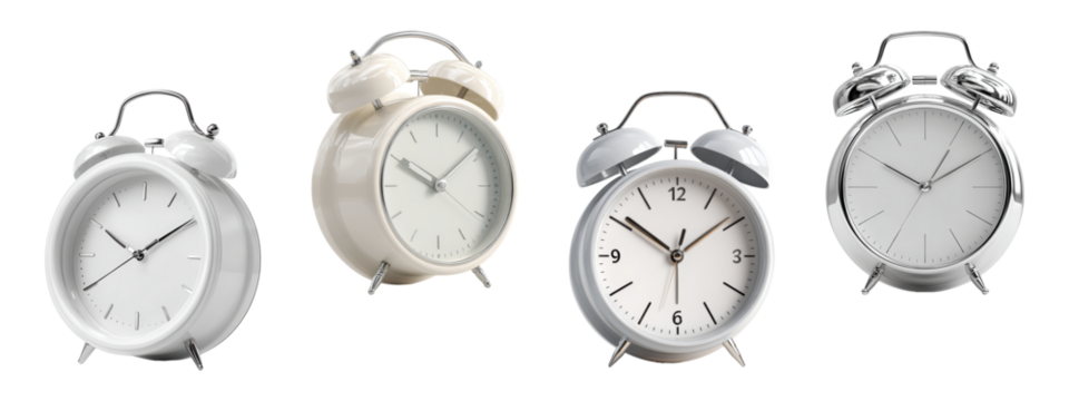 Colorful Retro Alarm Clocks Set, Time Management Concept, isolated on transparent background
- Powered by Adobe