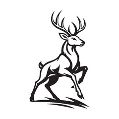 Obraz premium Bold line deer silhouette with white background