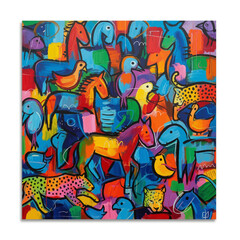 Fototapeta premium abstract animals colorful background