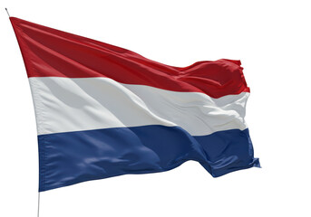 Isolated Waving Flag of Netherlands National Symbol