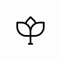 three leaf stem icon sign vector