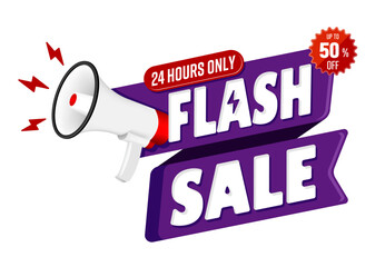 Flash sale logo illustration (24 hours only)