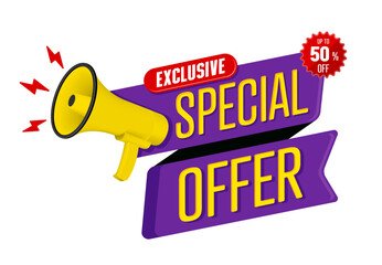 Exclusive special offer logo illustration