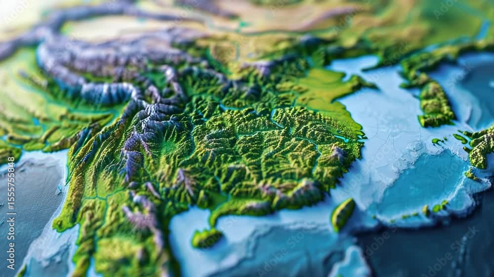 Poster a detailed view of a world map, perfect for highlighting specific regions or presenting geographic i