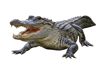 Isolated American Alligator with Open Mouth