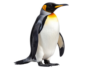 Fototapeta premium Realistic Standing Emperor Penguin with Sleek Feather Texture – Transparent PNG