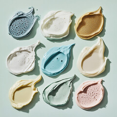 Discover the vibrant and colorful creams and unique textures for beauty and skincare products