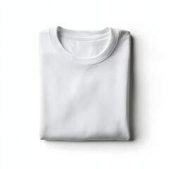 Folded white tshirt isolated on white background
