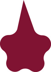 Obraz premium Maroon blob with a pointy top on a black background