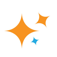 Sparkles Clipart Orange and Blue Shine for Decoration