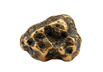 Close-up of a Rough, Textured Bronze Mineral Specimen