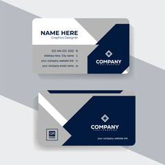 Modern Creative Layout Business Card Design for Branding Identity. Minimalist navy blue and white business card template perfect for professionals.