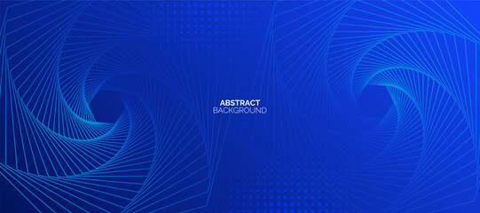 Abstract blue background with glowing geometric lines. Modern blue hexagon shape design. Futuristic technology concept.