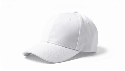 Fototapeta premium White Baseball Cap Mockup with Soft Shadow