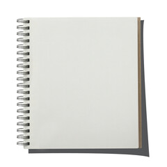 Blank White Sketchbook with Metal Binding on Transparent Background