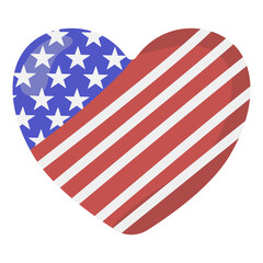 USA Flag Heart Patriotic Vector for 4th of July
