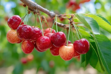 Black fresh cherries banner