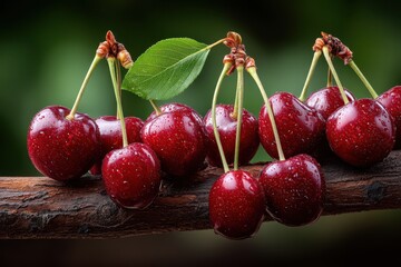 Black fresh cherries banner
