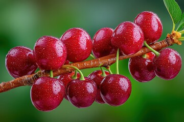 Black fresh cherries banner
