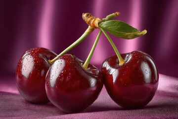 Black fresh cherries banner