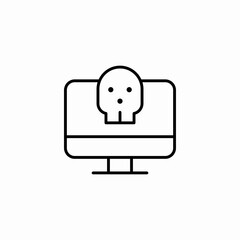 computer skull malware icon sign vector
