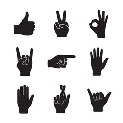 Communication & Common Gestures vector silhouette art