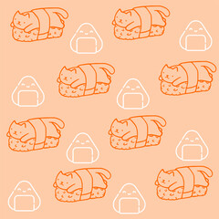 Doodle  cat and words pattern ,Cute cats illustration,Vector seamless pattern with cats