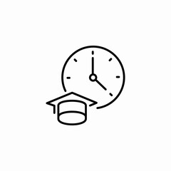 graduation time schedule icon sign vector