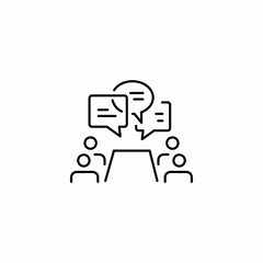meeting discussion group icon sign vector