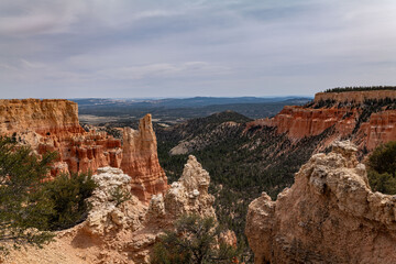 Paria View, Bryce Canyon National Park, Utah. Claron Formation, White limestone member, Pink...
