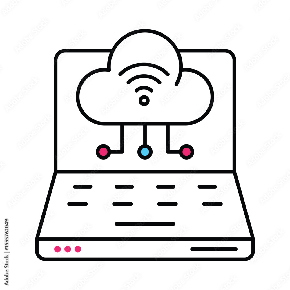 Aufkleber cloud computing vector filled outline illustration style icon. eps 10 file