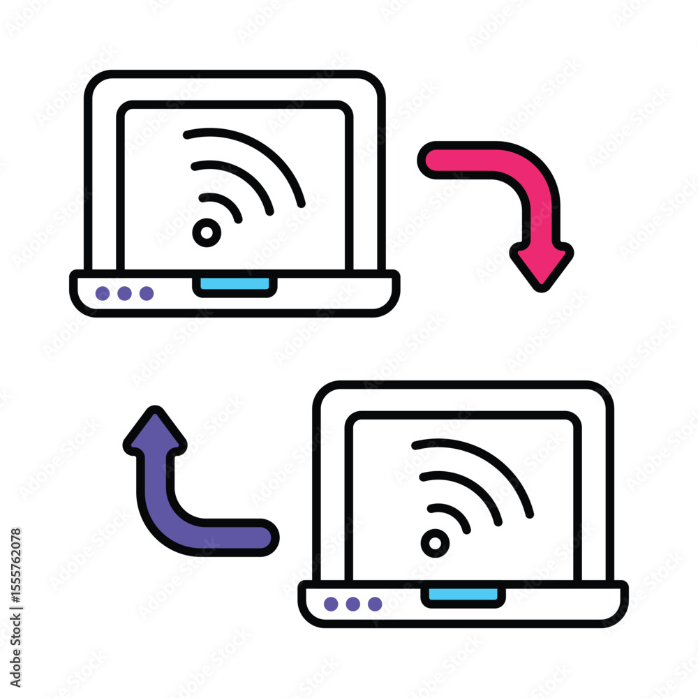 Poster machine to machine vector filled outline illustration style icon. eps 10 file